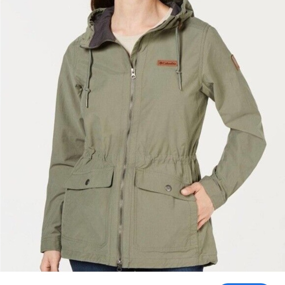 Columbia Cultus Lake Hooded Anorak Jacket Size Small Cypress Sage Green